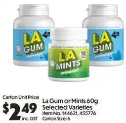 C-Store Distribution La Gum or Mints offer