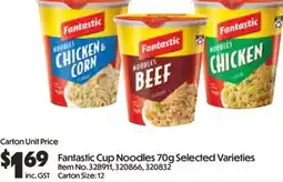 C-Store Distribution Fantastic Cup Noodles 70g Selected Varieties offer