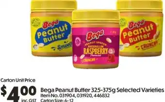 Bega Peanut Butter Selected Varieties