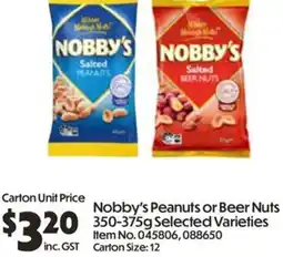 C-Store Distribution Nobby's Peanuts or Beer Nuts offer