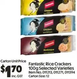 C-Store Distribution Fantastic Rice Crackers 100g Selected Varieties offer