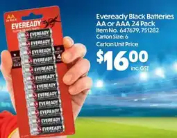 C-Store Distribution Eveready Black Batteries offer
