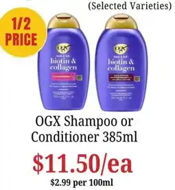 Farmer Jack's OGX Shampoo or Conditioner offer