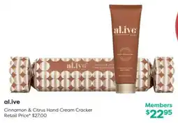 National Pharmacies al.ive Cinnamon & Citrus Hand Cream Cracker offer