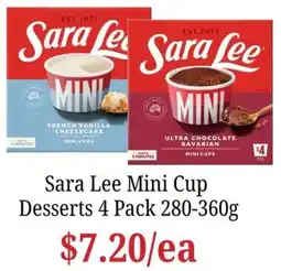Farmer Jack's Sara Lee Mini Cup Desserts offer