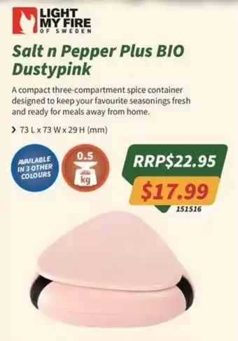 Light My Fire Salt n Pepper Plus BIO Dustypink