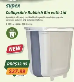 Tentworld Supex Collapsible Rubbish Bin with Lid offer