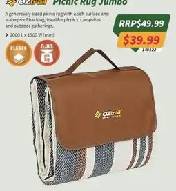 Tentworld Oztrail Picnic Rug Jumbo offer