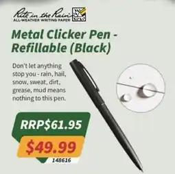 Tentworld Rite in the Rain Metal Clicker Pen - Refillable (Black) offer