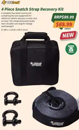 Tentworld OZtrail 4 Piece Snatch Strap Recovery Kit offer