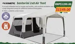Tentworld Dometic Santorini 2x8 Air Tent offer