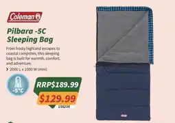 Tentworld Coleman Pilbara -5C Sleeping Bag offer