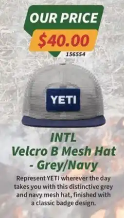 Tentworld INTL Velcro B Mesh Hat - Grey/Navy offer