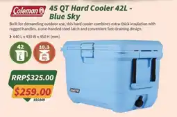 Tentworld Coleman 45 QT Hard Cooler 42L - Blue Sky offer