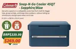 Tentworld Coleman Snap-N-Go Cooler 45QT - Sapphire/Blue offer