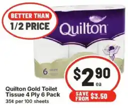 IGA Quilton Gold Toilet Tissue 4 Ply offer