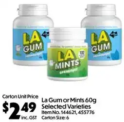 Campbells Wholesale La Gum or Mints offer