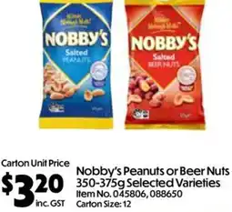 Campbells Wholesale Nobby's Peanuts or Beer Nuts offer