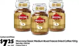 Campbells Wholesale Moccona Classic Medium Roast Freeze Dried Coffee offer