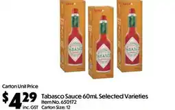 Campbells Wholesale Tabasco Sauce Selected Varieties offer