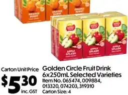Campbells Wholesale Golden Circle Fruit Drink Selected Varieties offer