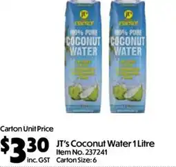 Campbells Wholesale JT's Coconut Water offer