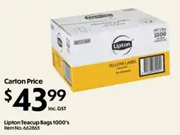 Campbells Wholesale Lipton Teacup Bags offer