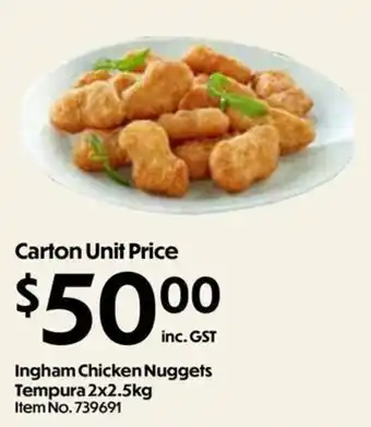 Ingham Chicken Nuggets Tempura