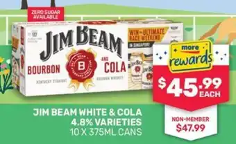 Jim Beam White & Cola Varieties