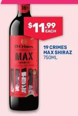 SipnSave 19 Crimes Max Shiraz offer