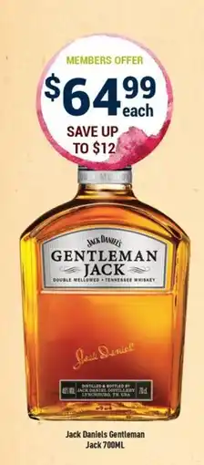 Liquor Legends Jack Daniels Gentleman Jack offer