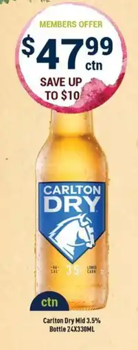 Liquor Legends Carlton Dry Mid offer