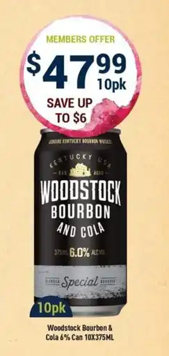 Liquor Legends Woodstock Bourbon & Cola offer