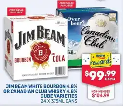 SipnSave Jim Beam White Bourbon or Canadian Club Whisky Cube Varieties offer