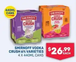 SipnSave Smirnoff Vodka Crush 6% Varieties offer