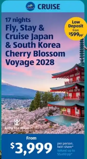 Fly, Stay & Cruise Japan & South Korea Cherry Blossom Voyage 2028
