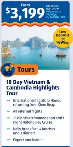 ALDI Tours 18 Day Vietnam & Cambodia Highlights Tour offer