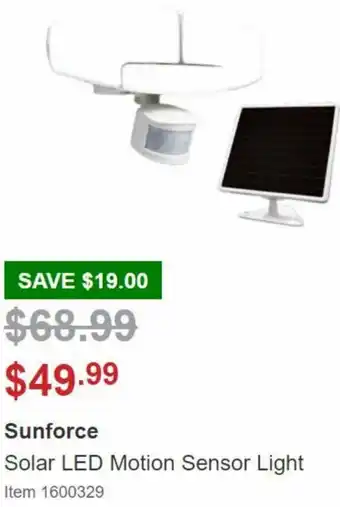 Costco Sunforce Solar LED Motion Sensor Light offer