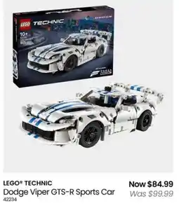 Myer LEGO TECHNIC Dodge Viper GTS-R Sports Car offer