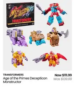 Myer Transformers Age of the Primes Decepticon Monstructor offer