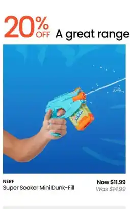 Myer NERF Super Soaker Mini Dunk-Fill offer