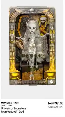 Myer Monster High Universal Monsters Frankensteins Doll offer