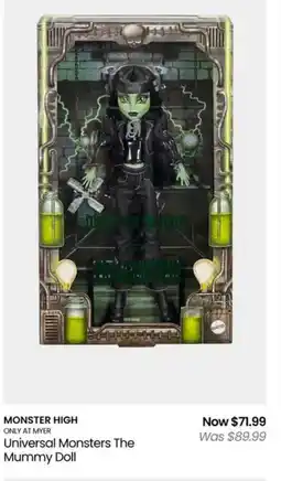 Myer Monster High Universal Monsters The Mummy Doll offer