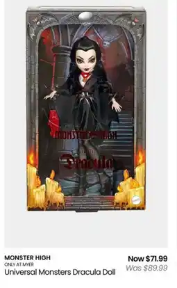 Myer Monster High Universal Monsters Dracula Doll offer