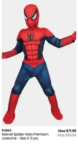 Myer Rubies Marvel Spider-Man Premium costume offer