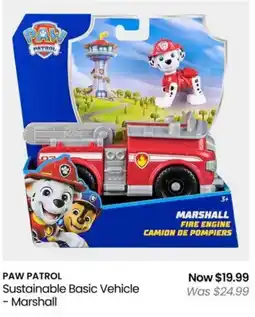 Myer PAW PATROL Sustainable Basic Vehicle - Marshall offer