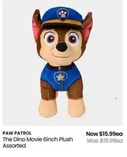 Myer PAW PATROL The Dino Movie 6inch Plush offer