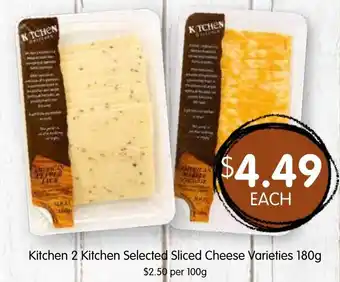 Kitchen 2 Kitchen Selected Sliced Cheese Varieties