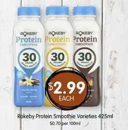 Spudshed Rokeby Protein Smoothie Varieties offer