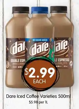 Spudshed Dare Iced Coffee Varieties offer